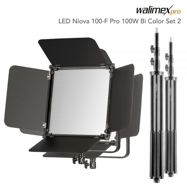 Walimex pro LED Niova 100-F Pro 100W Bi Color Set2