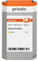 Prindo Tintenpatrone gelb PRICCLI521Y CLI-521 9ml Prindo CLASSIC: DIE Alternative, Top Qualität, vol