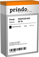 Prindo Tintenpatrone Schwarz PRIHPC6614DE 20 28ml kompatibel mit HP 20 (C6614DE)