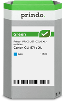 Prindo Tintenpatrone Cyan PRICCLI571CXLG Green 11ml Prindo GREEN: Recycelt &amp; aufwendig aufbereitet,