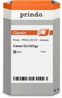 Prindo Tintenpatrone grau PRICCLI521GY CLI-521 9ml Prindo CLASSIC: DIE Alternative, Top Qualität, vo