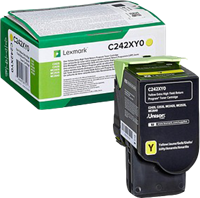 Lexmark Toner Gelb C242XY0 ~3500 Seiten Rückgabe-Druckkassette, extra hohe Kapazität