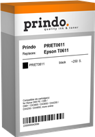 Prindo Tintenpatrone Schwarz PRIET0611 T0611 ~250 Seiten kompatibel mit Epson T0611 (C13T06114010)