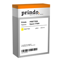 Prindo Tintenpatrone Gelb PRIET7604 T7604 25.9ml Prindo CLASSIC: DIE Alternative, Top Qualität, voll
