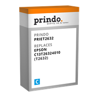 Prindo Tintenpatrone Cyan PRIET2632 T2632 ~700 Seiten 9.7ml Prindo CLASSIC: DIE Alternative, Top Qua