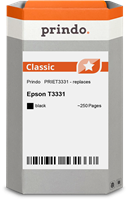 Prindo Tintenpatrone Schwarz PRIET3331 T3331 ~250 Seiten 6.4ml Prindo CLASSIC: DIE Alternative, Top