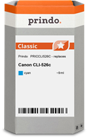 Prindo Tintenpatrone cyan PRICCLI526C CLI-526 9ml Prindo CLASSIC: DIE Alternative, Top Qualität, vol