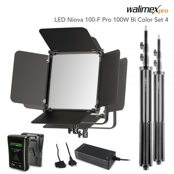 Walimex pro LED Niova 100-F Pro 100W Bi Color Set4