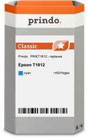 Prindo Tintenpatrone cyan PRIET1812 T1812 ~450 Seiten Prindo CLASSIC: DIE Alternative, Top Qualität,
