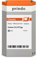 Prindo Tintenpatrone Grau PRICCLI571GY CLI-571 6.5ml Prindo CLASSIC: DIE Alternative, Top Qualität,