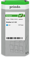Prindo Tintenpatrone Cyan PRIBLC123CG Green ~600 Seiten Prindo GREEN: Recycelt &amp; aufwendig aufbereit
