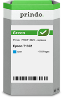 Prindo Tintenpatrone Cyan PRIET1302G Green ~755 Seiten Prindo GREEN: Recycelt &amp; aufwendig aufbereite