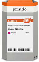 Prindo Tintenpatrone magenta PRICCLI521M CLI-521 9ml Prindo CLASSIC: DIE Alternative, Top Qualität,
