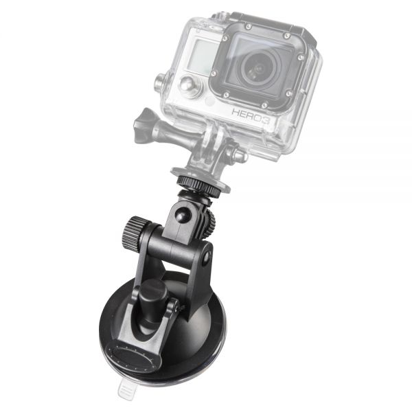 Mantona Saugnapf Halterung L 1/4 Zoll+GoPro Mount