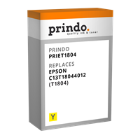Prindo Tintenpatrone Gelb PRIET1804 T1804 ~180 Seiten 3.3ml Prindo CLASSIC: DIE Alternative, Top Qua