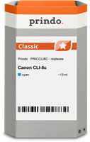 Prindo Tintenpatrone cyan PRICCLI8C CLI-8 13ml Prindo CLASSIC: DIE Alternative, Top Qualität, volle