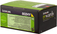 Lexmark Toner gelb 80C2HY0 802HY ~3000 Seiten Rückgabe-Druckkassette