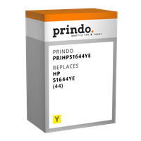 Prindo Tintenpatrone Gelb PRIHP51644YE 44 42ml Prindo BASIC: DIE preiswerte Alternative, Top Qualitä