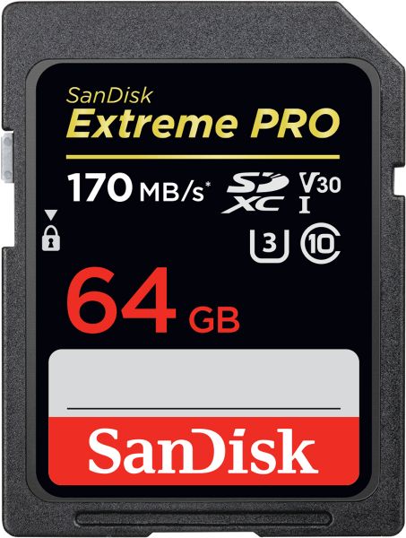 SanDisk 64 GB SDXC ExtremePro 170MB/s V30 UHS-I U3 Speicherkarte