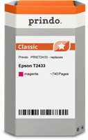 Prindo Tintenpatrone magenta PRIET2433 T2433 ~740 Seiten Prindo CLASSIC: DIE Alternative, Top Qualit