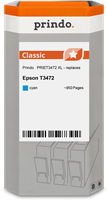 Prindo Tintenpatrone Cyan PRIET3472 T3472 ~950 Seiten Prindo CLASSIC: DIE Alternative, Top Qualität,