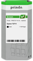 Prindo Tintenpatrone Schwarz PRIET2711G Green ~1100 Seiten Prindo GREEN: Recycelt &amp; aufwendig aufber