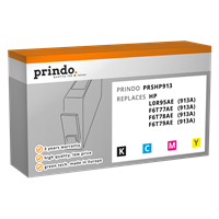 Prindo Multipack Schwarz / Cyan / Magenta / Gelb PRSHP913 kompatibel mit HP 913A: 1x L0R95AE + 1x F6