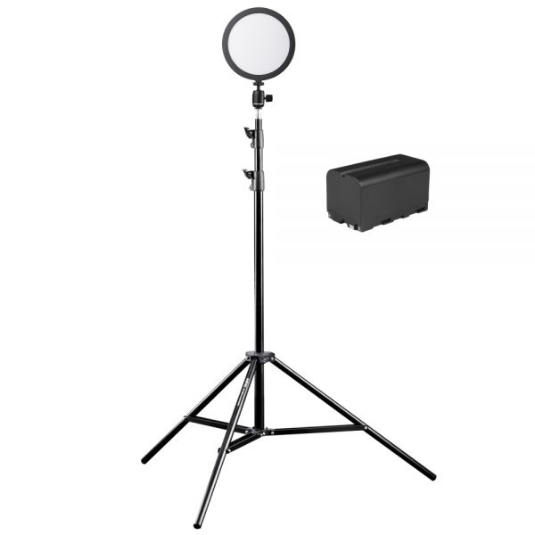 Walimex pro Soft LED 200 Round Bi Color Akku + 260 cm Stativ Set
