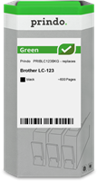 Prindo Tintenpatrone Schwarz PRIBLC123BKG Green ~600 Seiten Prindo GREEN: Recycelt &amp; aufwendig aufbe