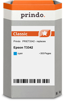 Prindo Tintenpatrone Cyan PRIET3342 T3342 ~300 Seiten 4.5ml Prindo CLASSIC: DIE Alternative, Top Qua