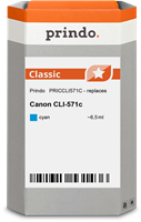 Prindo Tintenpatrone Cyan PRICCLI571C CLI-571 6.5ml Prindo CLASSIC: DIE Alternative, Top Qualität, v