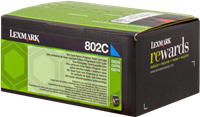 Lexmark Toner cyan 80C20C0 802C ~1000 Seiten Rückgabe-Druckkassette