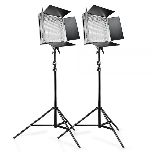Walimex pro On Location Lightning Set Pro 1000 - 2x LED + 2x Lampenstativ